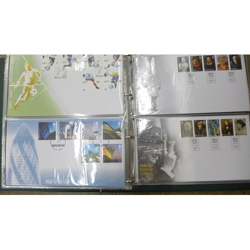 696 - Stamps; Great Britain 2001-2009 three albums of first day covers, 180+ in total, all are luxury type... 