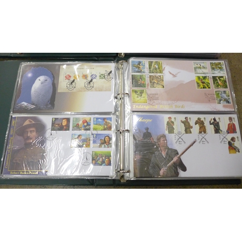 696 - Stamps; Great Britain 2001-2009 three albums of first day covers, 180+ in total, all are luxury type... 