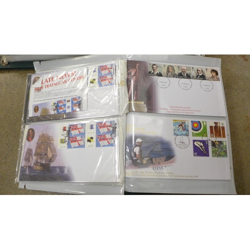 696 - Stamps; Great Britain 2001-2009 three albums of first day covers, 180+ in total, all are luxury type... 