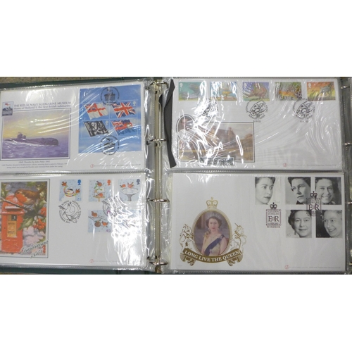 696 - Stamps; Great Britain 2001-2009 three albums of first day covers, 180+ in total, all are luxury type... 