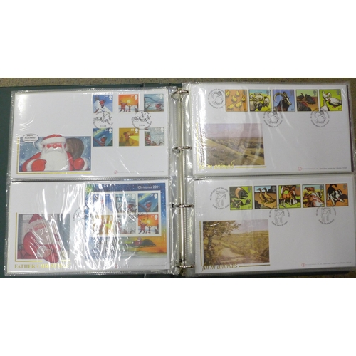 696 - Stamps; Great Britain 2001-2009 three albums of first day covers, 180+ in total, all are luxury type... 