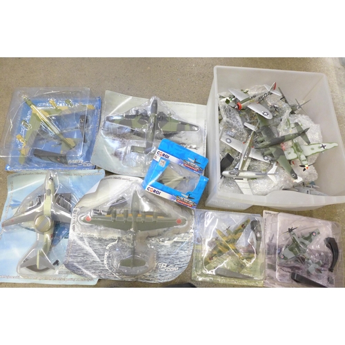 706 - Two boxes of packaged and loose military aircraft