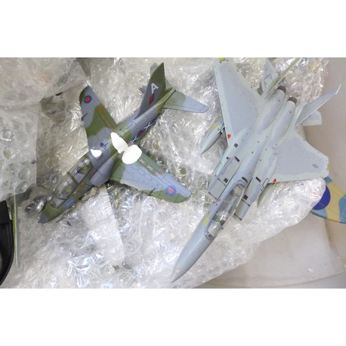 706 - Two boxes of packaged and loose military aircraft