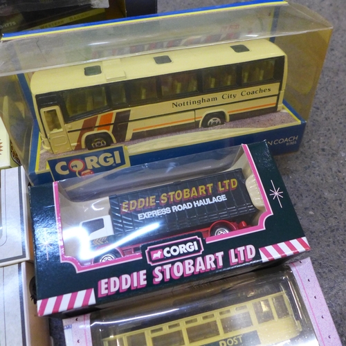 714 - A collection of boxed model vehicles including Corgi Eddie Stobart, Days Gone, Lledo, etc.