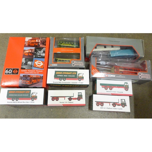 717 - A collection of model vehicles, Corgi, Original Omnibus, Eddie Stobart lorries, a Citybus Network 26... 