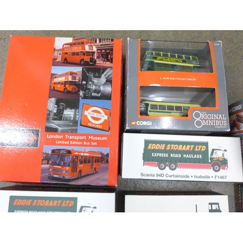 717 - A collection of model vehicles, Corgi, Original Omnibus, Eddie Stobart lorries, a Citybus Network 26... 