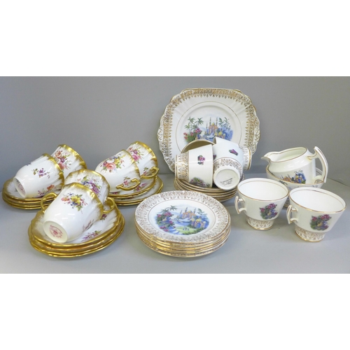 718 - A Hammersley Lady Patricia six setting tea set and other mid 20th century teawares