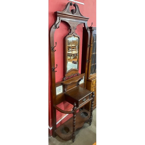 90 - A Victorian mahogany hallstand