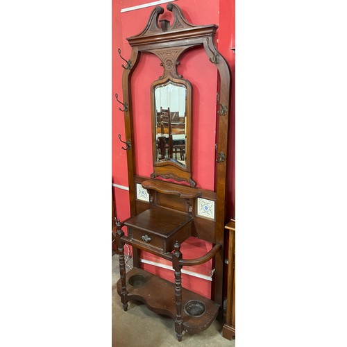 90 - A Victorian mahogany hallstand