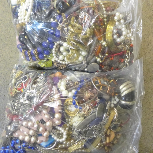 726 - Two bags of costume jewellery