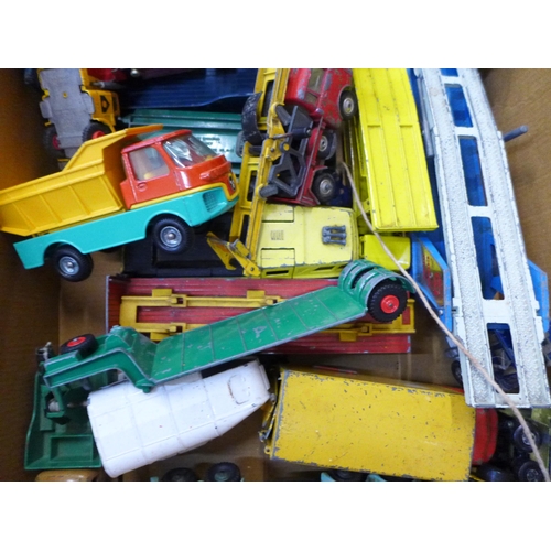 739 - A quantity of playworn die-cast model vehicles, Matchbox, Corgi and Dinky