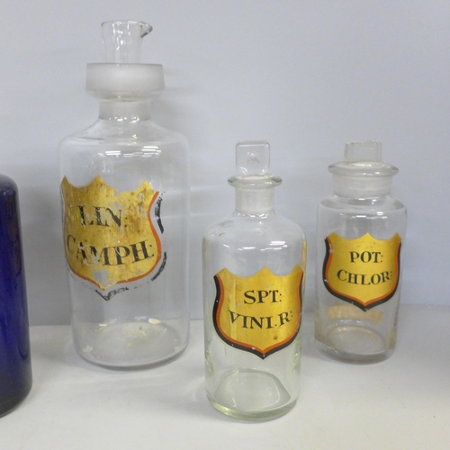 750 - A collection of 19th Century apothecary bottles and poison bottles