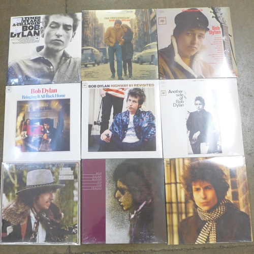 751 - Nine sealed LP records, all Bob Dylan