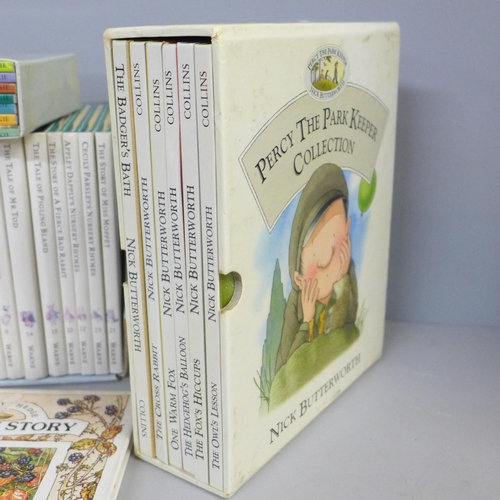 755 - A collection of children's books - Percy The Park Keeper, Flower Fairies, Beatrix Potter set and a B... 