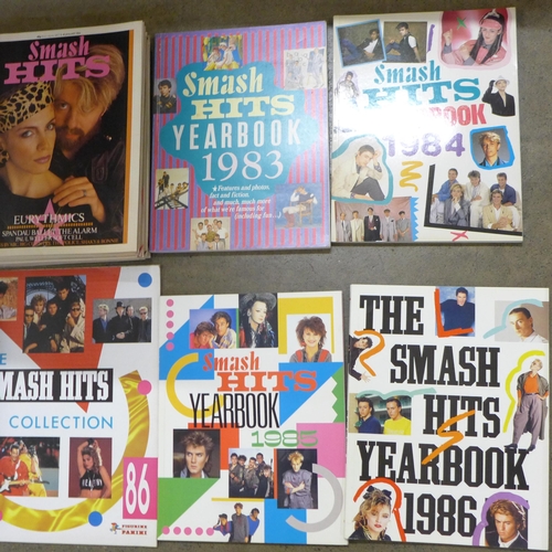 758 - A collection of Smash Hits magazines from 1982 to 1986, (issues for 10-9-86 to 23-9-86, 24-9-86 to 7... 