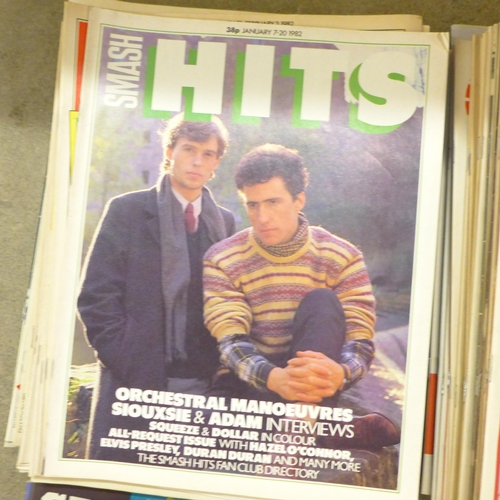 758 - A collection of Smash Hits magazines from 1982 to 1986, (issues for 10-9-86 to 23-9-86, 24-9-86 to 7... 