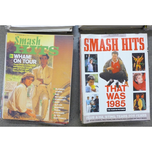 758 - A collection of Smash Hits magazines from 1982 to 1986, (issues for 10-9-86 to 23-9-86, 24-9-86 to 7... 