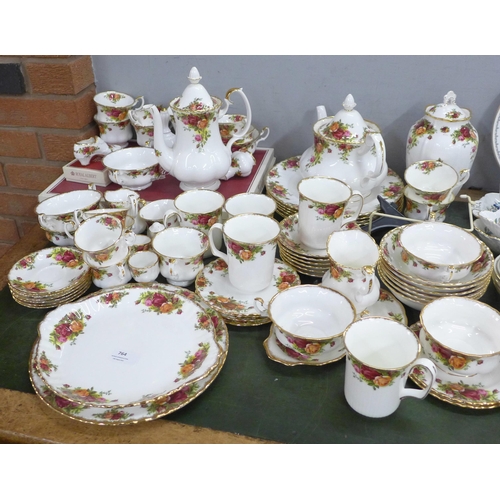 764 - A collection of Royal Albert Old Country Roses teawares, six setting with tea and coffee sets, soup ... 