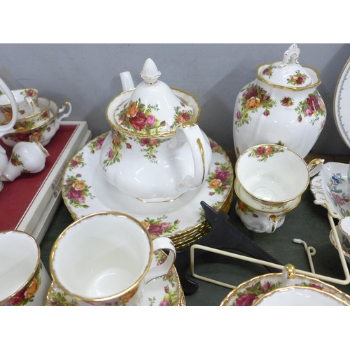 764 - A collection of Royal Albert Old Country Roses teawares, six setting with tea and coffee sets, soup ... 