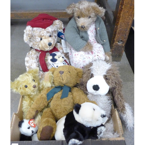 767 - A collection of teddy bears including Russ, House of Bears 'Grandma', Harrods 1999 Christmas Bear, T... 