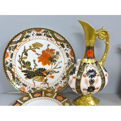 776 - Six items of Royal Crown Derby Imari porcelain, four pieces a/f - pin dish and tea plate in order