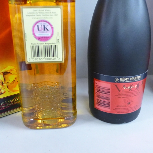 783 - A bottle of Remy Martin champagne cognac and a bottle of William Grant's scotch whisky, boxed