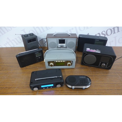 2083 - A quantity of assorted radios including an Evoke F3 Bluetooth radio, a Roberts Revival Uno BT DAB+/F... 