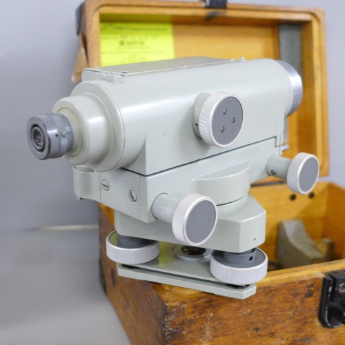 788 - A cased German theodolite and a cased drawing set