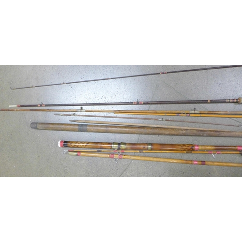 806A - Vintage fishing rods, a/f and a reel