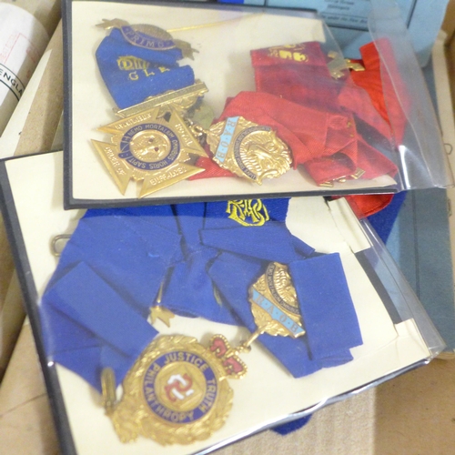 809 - A collection of Royal Antediluvian Order of Buffaloes ephemera and regalia