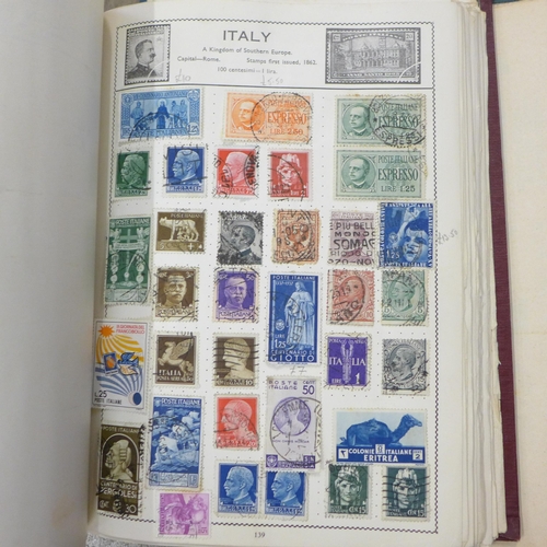 811 - Stamps; three albums of general world stamps