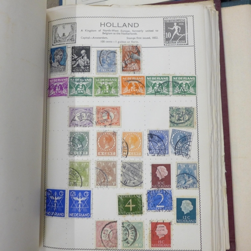 811 - Stamps; three albums of general world stamps