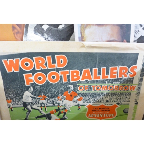 812 - Cigarette/trade cards; a box of football cigarette and trade cards including Topical Times miniature... 