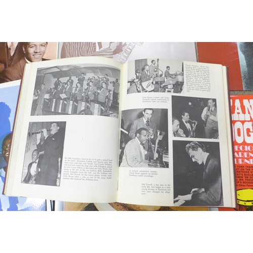 819 - Music memorabilia; eleven albums of jazz/swing plus the book 'A Pictorial History of Jazz'