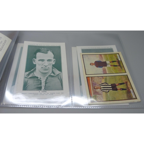 823 - Football cards, sets and part sets, Nelson Lee Library 1921-22 soccer star supplements (5); Adventur... 