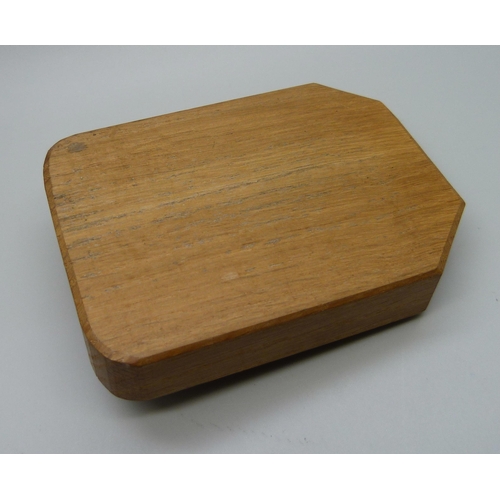 826 - A carved oak Mouseman ashtray