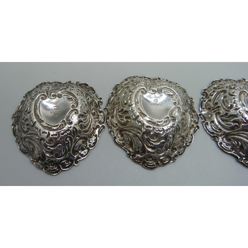 851 - Four Victorian silver salts, Birmingham 1894, 46g