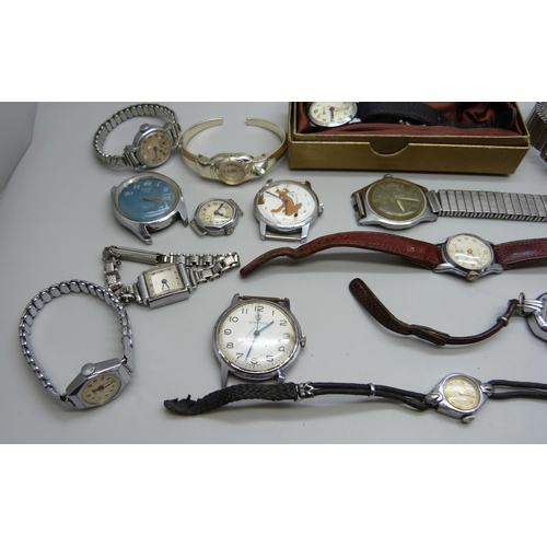 868 - Lady's and gentleman's mechanical wristwatches, (some a/f including blue dial Oris lacking case back... 