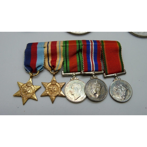 871 - A set of five WWII medals and miniatures to C277210 H.W. Martin