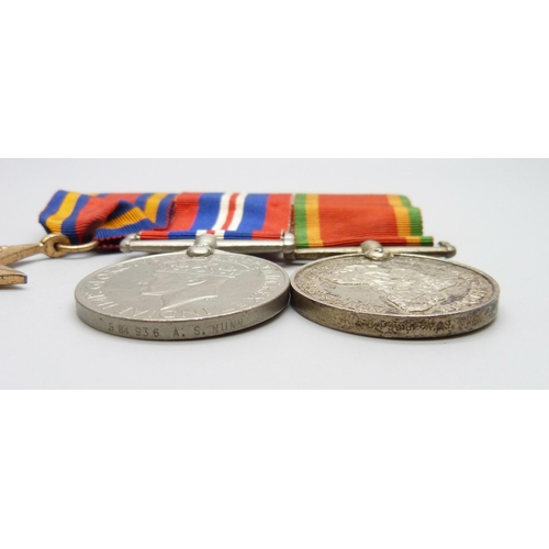 873 - Three WWII medals to 584936 A.S. Nunn