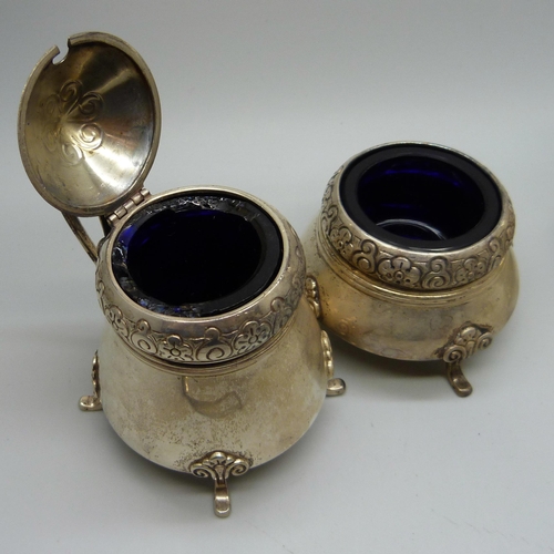 895 - A Norwegian .830 silver cruet set by Marius Hammer, 215g