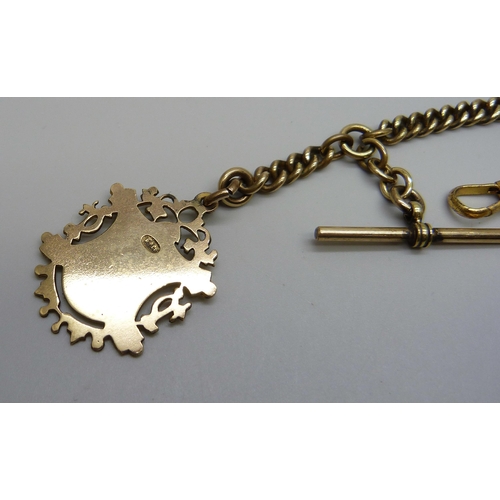 986 - A plated Albert watch chain with fob