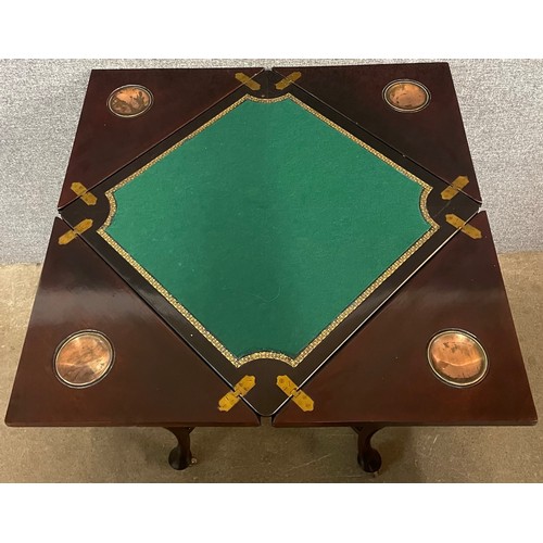 97 - An Edward VII mahogany envelope games table