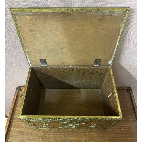 254 - A brass coal box