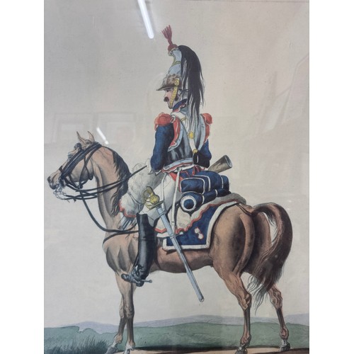 278 - A print of a French Cavalry soldier, framed