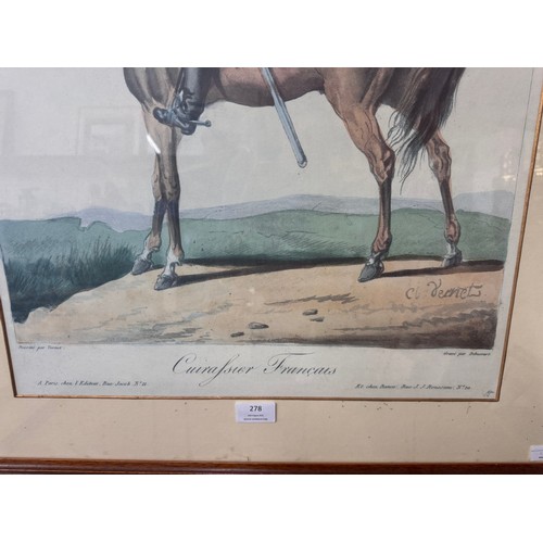 278 - A print of a French Cavalry soldier, framed