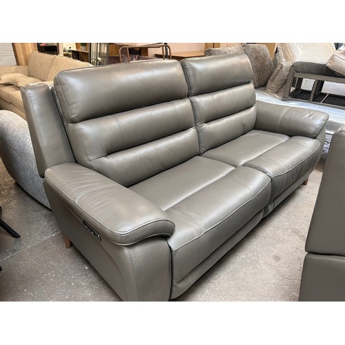 1302 - Ava Leather 2.5 Seater Storm Grey, Original RRP £983.33 + Vat (4210-8) *This lot is subject to Vat