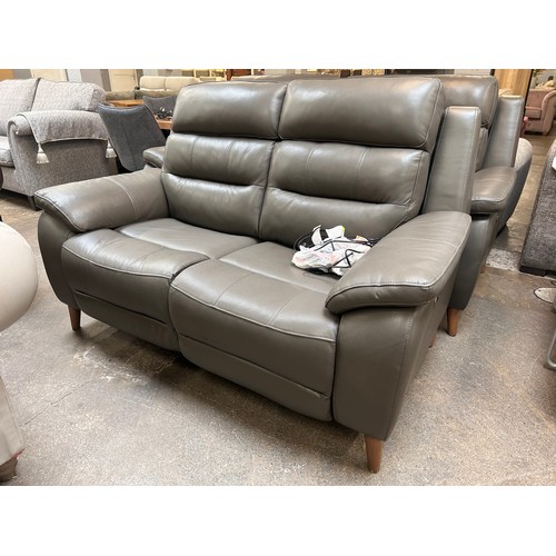 1302A - Ava Leather 2 Seater Storm Grey, Original RRP £833.33 + Vat (4210-7) *This lot is subject to Vat