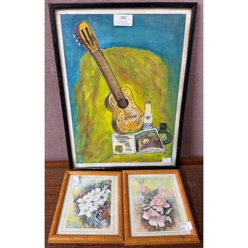 282 - Six assorted watercolours, all framed