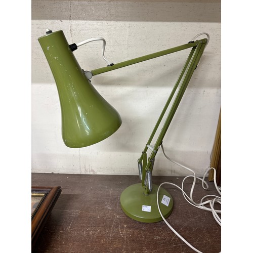 298 - A green metal anglepoise desk lamp